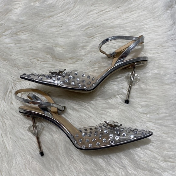 Mach and Mach‎ Crystal Embellished Clear Ankle Strap pump - Picture 4 of 12